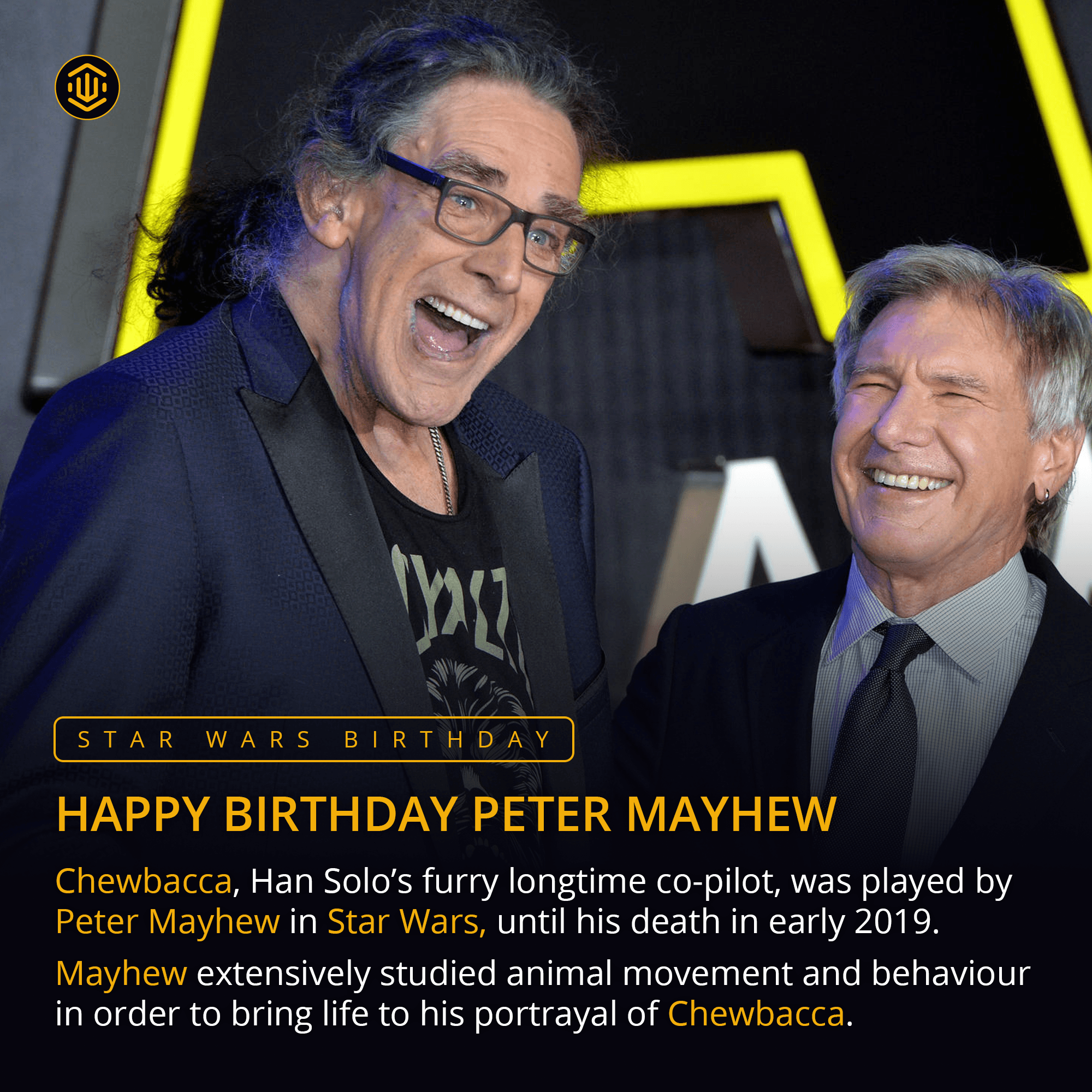Happy Birthday to the furriest of the Hollywood greats, the late Peter Mayhew! 