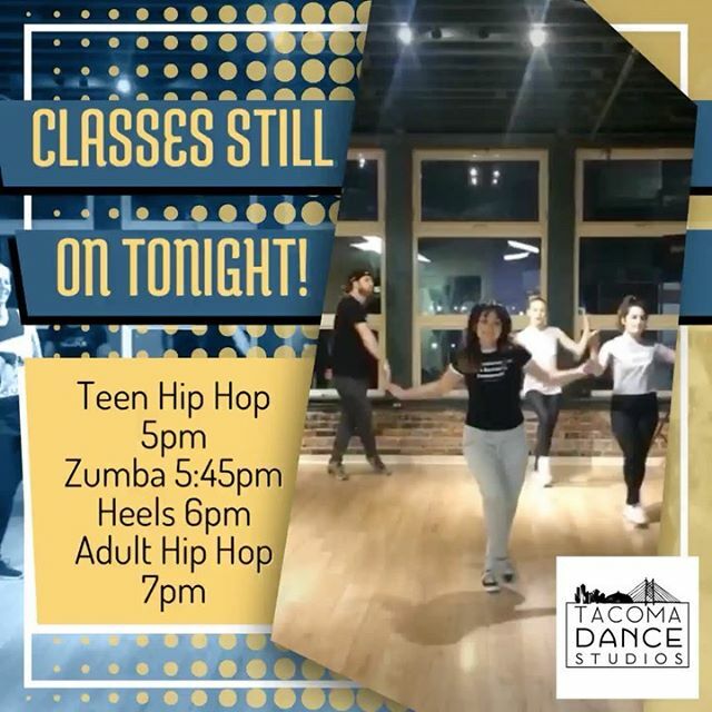Classes still on tonight! #zumba #hiphop #dance #adultdance #tacomamoves #fun #nightout #tacomawa ift.tt/2xte5jS