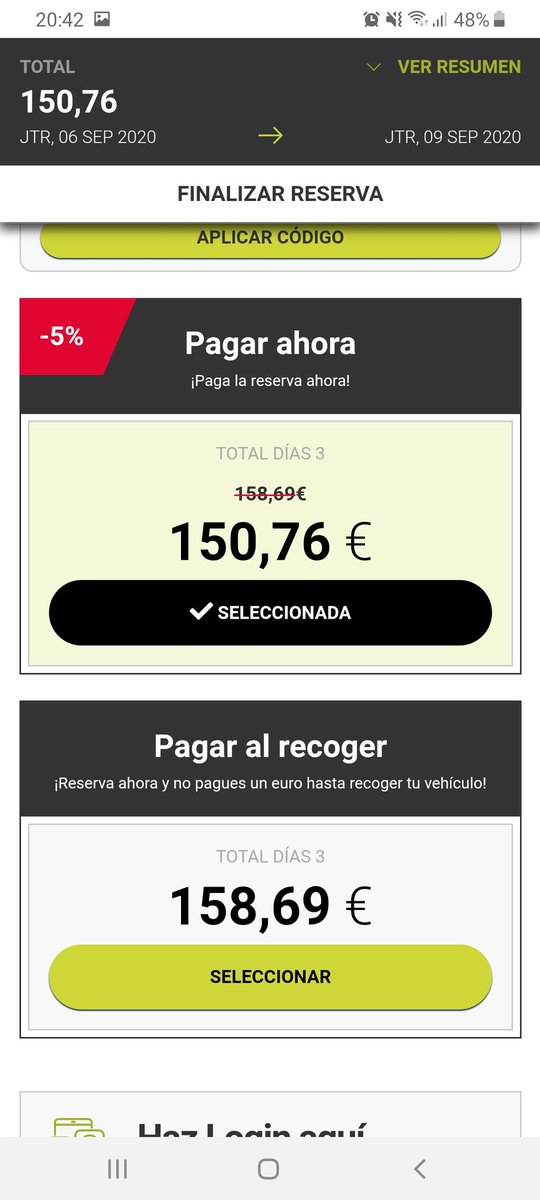 MrPacman90's tweet photo. @goldcarESP Una duda: Aunque pago ahora, si en el momento de reservar me indica que no hay gastos de cancelación hasta el día X, si reservo antes, se me devolvería la cantidad pagada no? https://t.co/DdeiISY2Dz
