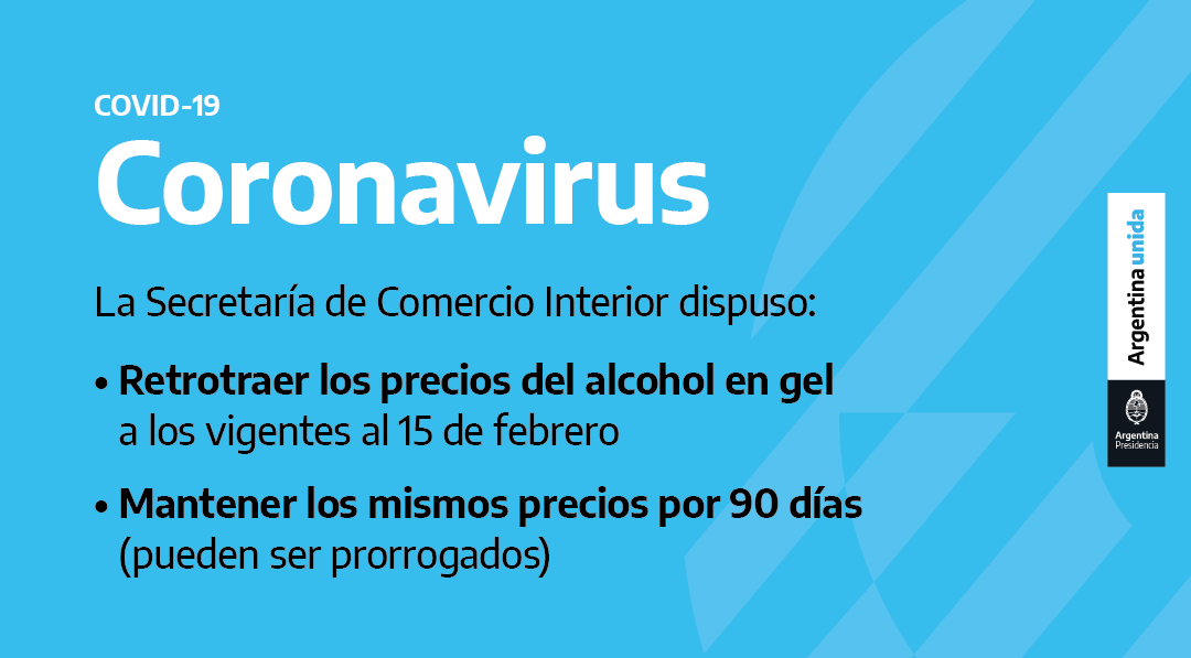 DNDConsumidor's tweet photo. A partir de hoy, el precio del alcohol en gel retrotrae su valor al del 15 de febrero para garantizar a las y los consumidores un acceso en condiciones razonables y equitativas #coronavirus https://t.co/5EvQeGTGCt
