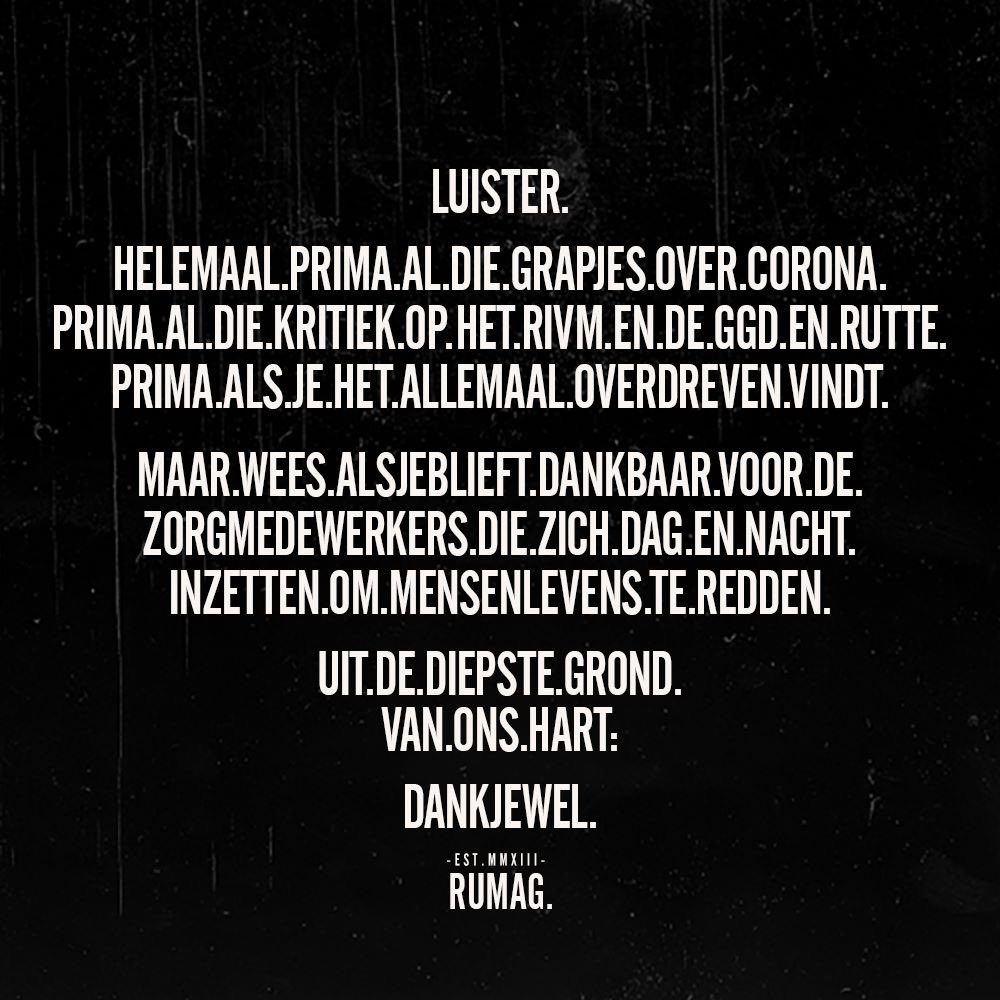 #rumag #coronavirusNederland #coronanl #coronanederland
