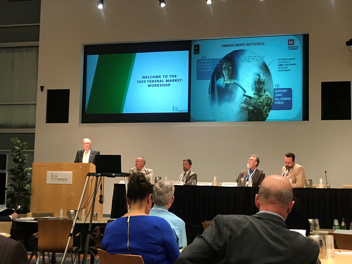 EcoEngineerInc's tweet photo. Speaker: Michael Norton, Chris, Energy Implementation Branch, U.S. Army Corps I Engineers Huntsville Engineering and Support Center
#FederalMarketWorkshop
@NaescoNews 
#NAESCOEvents
#energyefficiency https://t.co/OviAT6lYNH
