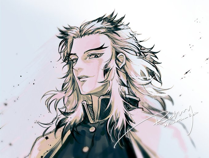 BELLOさんがTwitterに投稿した煉獄杏寿郎(鬼滅の刃)のイラスト。