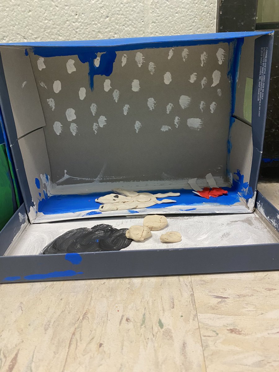 Seusserrific's tweet photo. My first graders read a book about animal habitats and they chose an animal to research.  They created these wonderful dioramas to show the habitat for their animal.  They were so proud to share these with the class!@Seusserrific @obgSTARS #oneCCPS #gatespride https://t.co/dsCJ7UWqAp