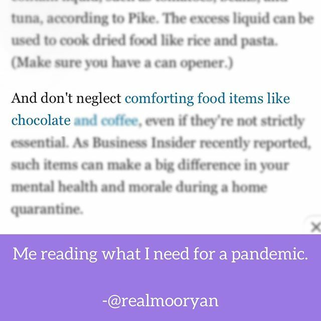Selective preparation.

#pandemic #pandemicpreparedness #corona #coronavirus #covid #coronamemes #funnymemes #haha #funny #emergencypreparedness #chocolate ift.tt/2U6hmx8