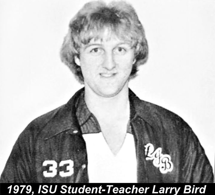 Larry Bird as a student teacher/assistant baseball coach at West Vigo High School (IN) in 1979.