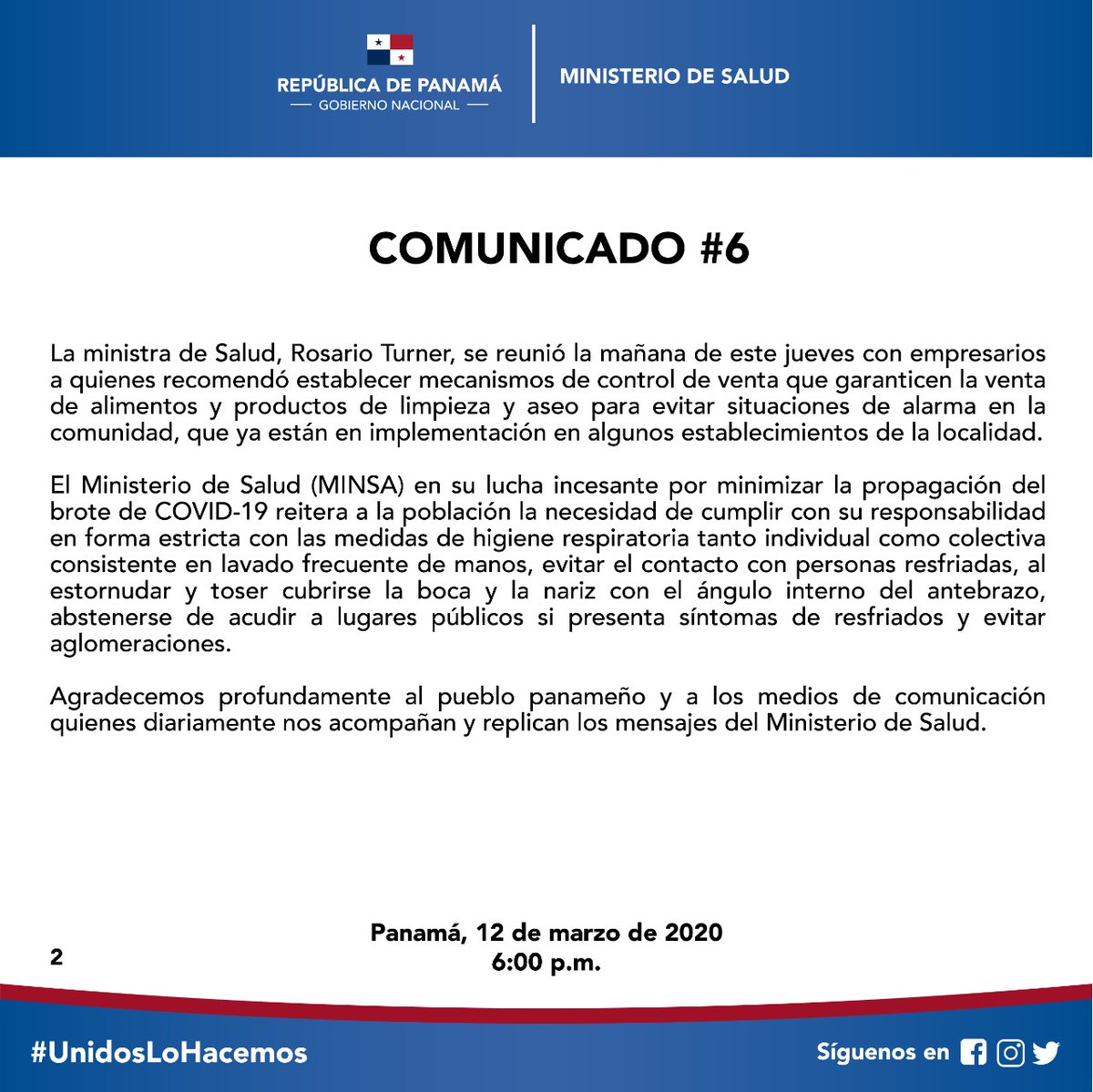Ministerio de Salud de Panamá tweet media