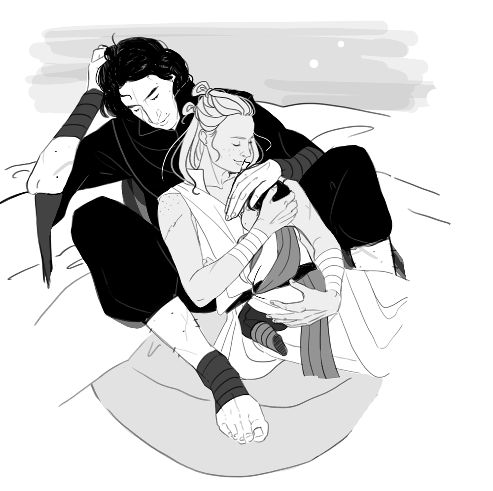 lilithsaur's tweet photo. there's this family of scavengers in the Outer Rim Territories; a young father, a your mother and their son  #reylo #lilithART #reylobaby https://t.co/PEBBK5e4pX