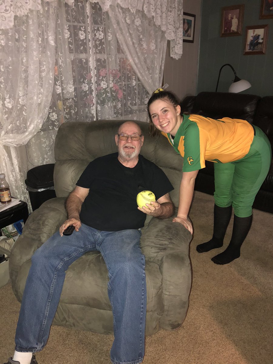 eldridge_je's tweet photo. first scrimmage of the year, first dinger of the season🤩 papaw claimed this ball as soon as it was hit! @GCHSFastpitch https://t.co/HrF8Ur6KMW