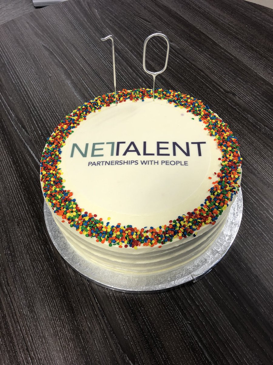 Cake, fizz and pizza - what better way to celebrate turning 10! A very special thanks to our CEO Yvonne for spoiling us 🥳🎈🎂 #10yearsofNetTalent #partnershipswithpeople