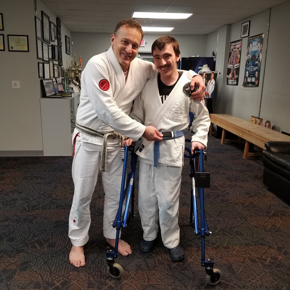 Nickturnbo's tweet photo. Celebrating my 1st stripe on my BJJ Blue Belt with  Professor  .@TeamVaghi1 !🥋

-

#celebrating #bluebelt #teamvaghi #bjj #JiuJitsu #scmma #brazilianjiujitsu #graciejiujitsu #adaptiveathlete https://t.co/jnGJSjvdRc