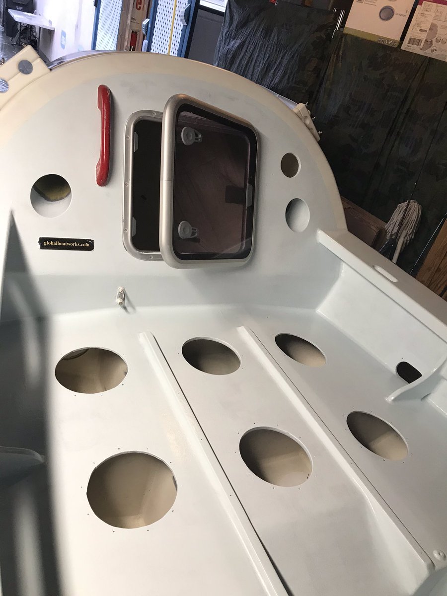 rowoflife1's tweet photo. Gelcoat looks good but will require another coat on the deck. No good weather in forecast to recoat so I’ll be working on food until it gets warmer and dryer. https://t.co/Rhhgv3x8iQ