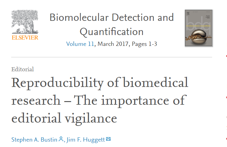 Reproducibility of biomedical research – The importance of editorial vigilance: sciencedirect.com/science/articl…