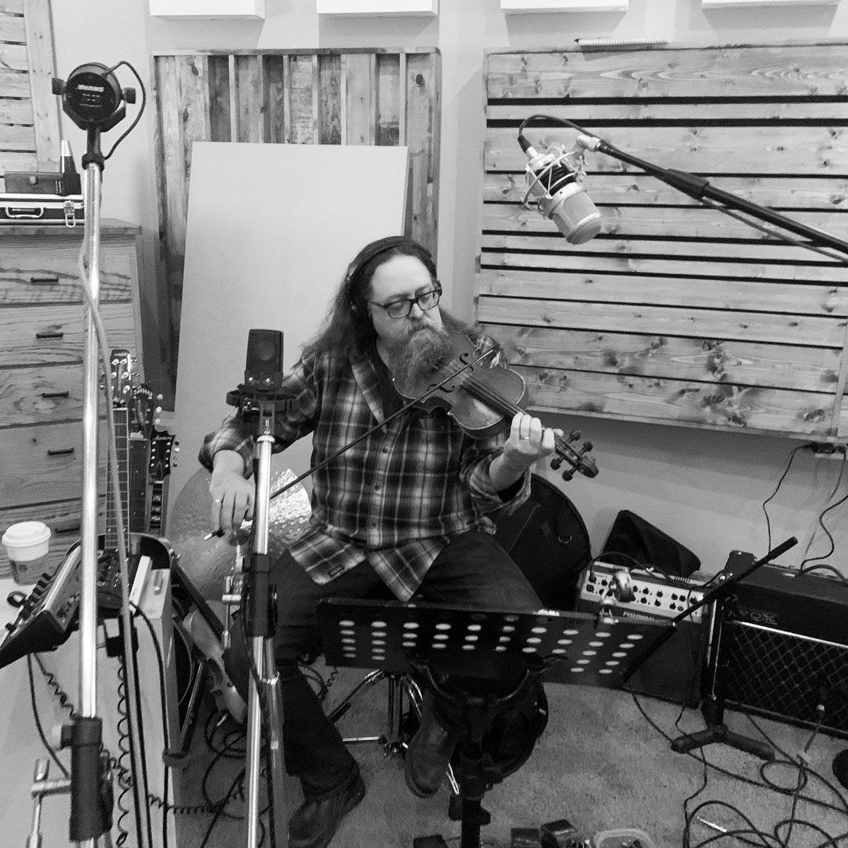 Recording in the studio!!  Chris Wagoner on violin is sounding killer!!  Can’t wait to release it!!!  #chriswagoner. #elllemcbelle. #folkrock. #americana