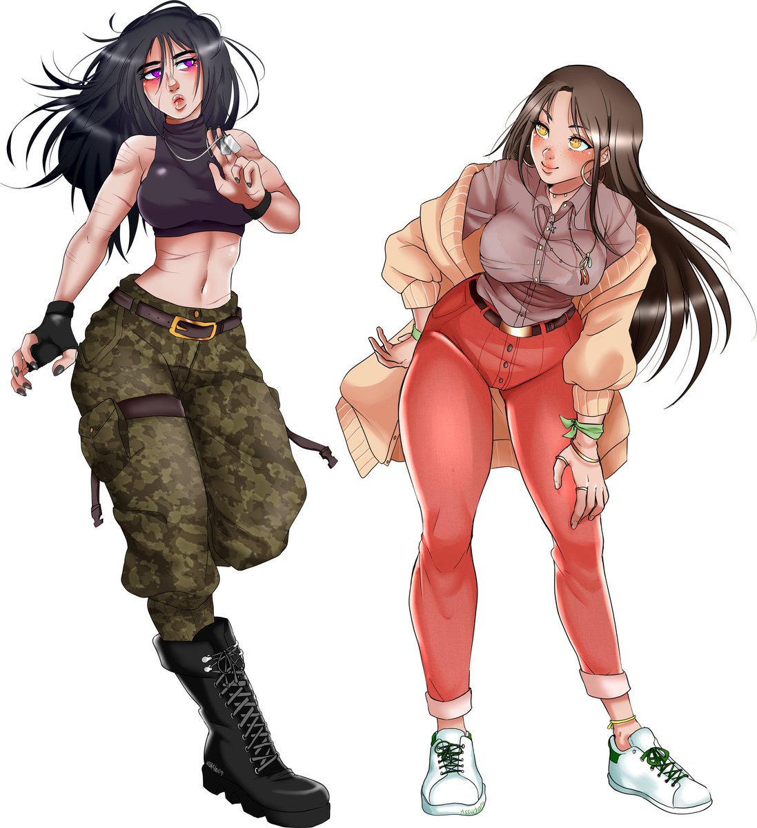 Asaminoyoru's tweet photo. 🎉🎉🎉🎉✨✨✨
@Uselessparable 's OCs, Kara &amp; Marie https://t.co/ntjCoQxwQg