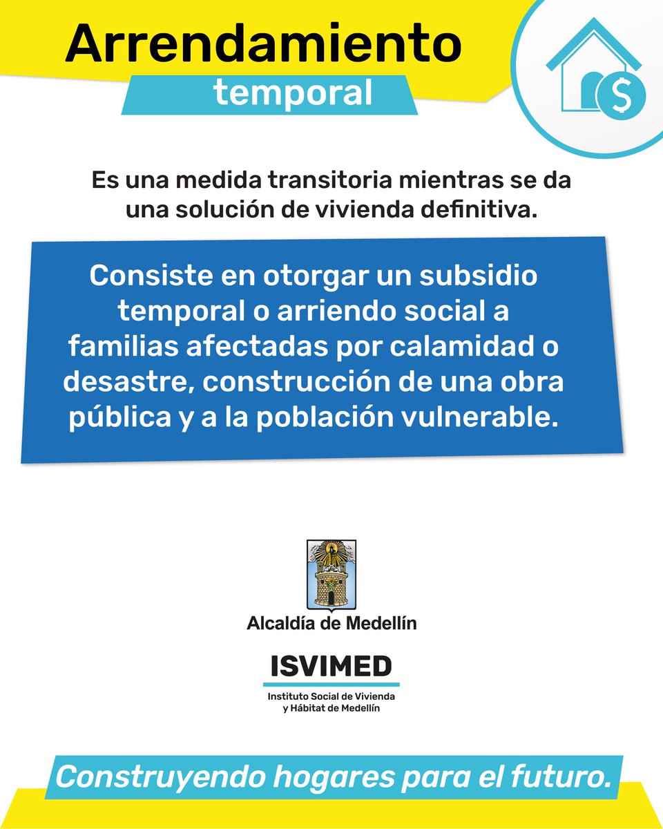 jorgetorresra's tweet photo. #NuestrosProgramas | Les presento la Modalidad de Arrendamiento Temporal que manejamos en nuestro Instituto @isvimed, escuchamos sus dudas y queremos construir de la mano de cada uno de ustedes. ¿Sobre cual otro programa quieren saber? https://t.co/YoYril78yY
