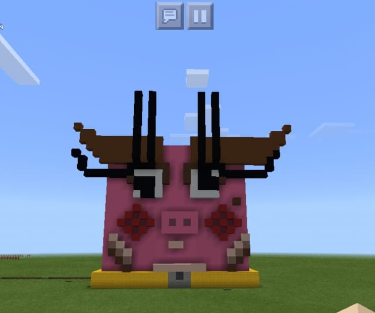 NEFamilyFun's tweet photo. Said goodnight to Heidi and asked what she had been doing tonight. Only creating Chav Pig on Minecraft with her friends 🤣 Qualities include big eyebrows &amp; lashes plus bad make up blending &amp; a yellow tracksuit 🤣 https://t.co/OgZmg2yAck