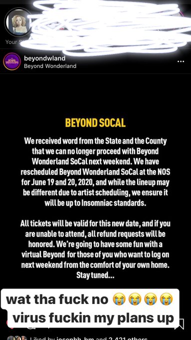not BEYOND WONDERLAND ): this virus got me and my plans fucked up lol!!!! fuc the corona https://t.c<a href="/tag/miami"class="tags"><span>#miami</span></a>