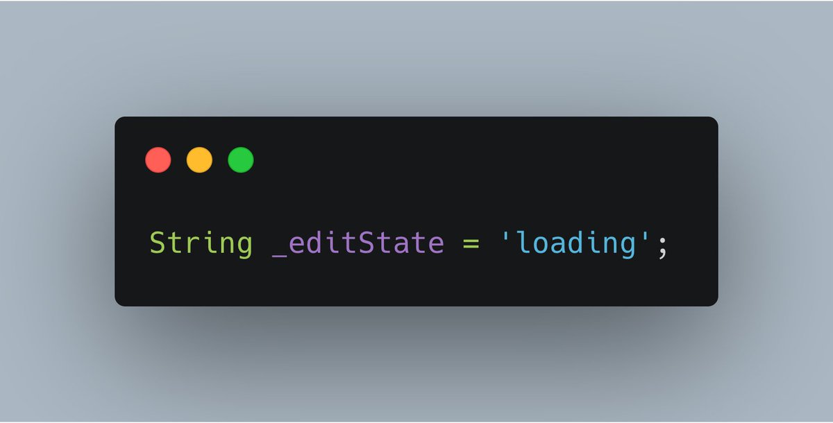 CanRau's tweet image. That&apos;s probably the simplest #StateMachine.
Not really a machine 🤣 yet prevents at least the boolean &quot;hell&quot; issue 👹
This is Dart, but the same principle should work in most languages.