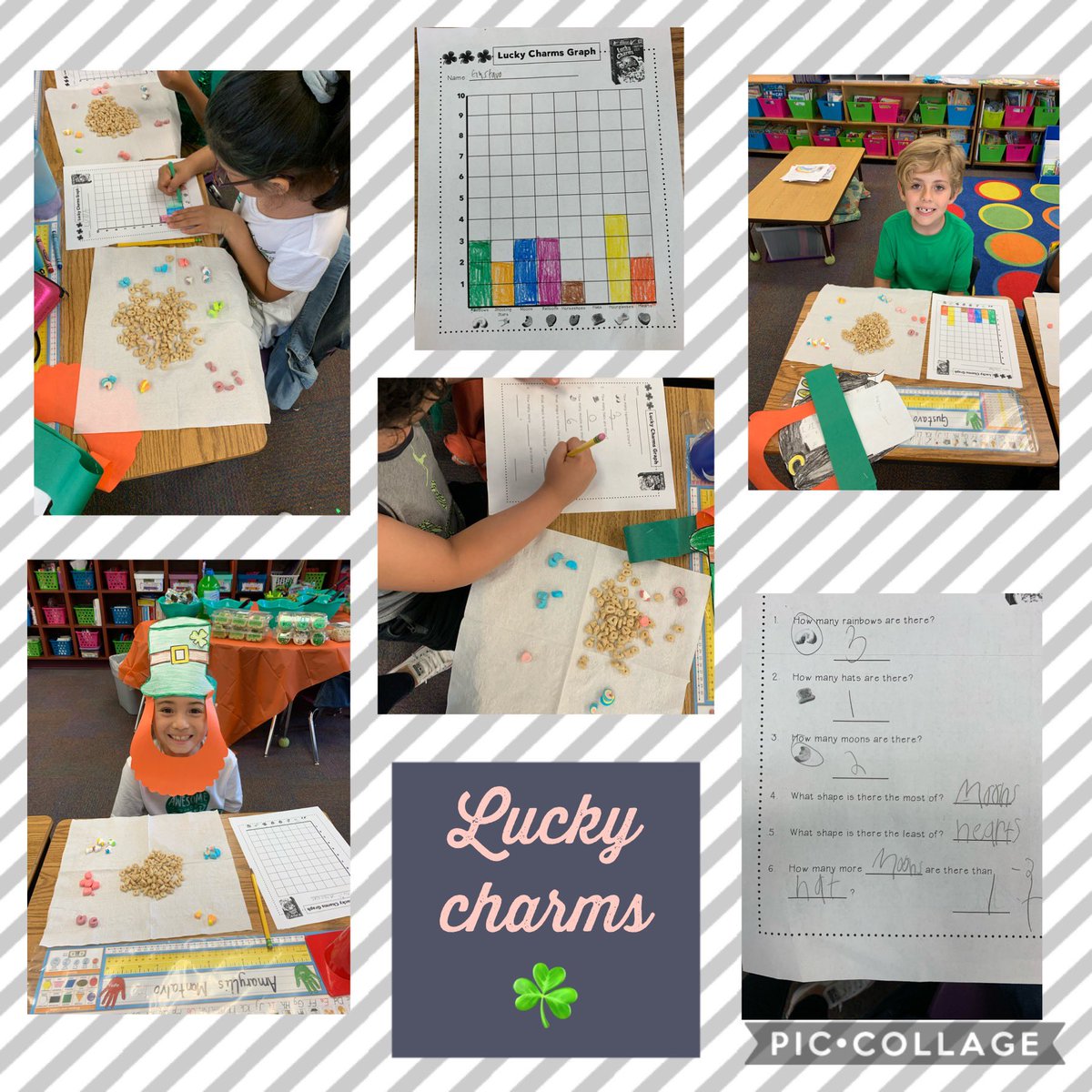 St. Patrick’s day math! We graphed our Lucky Charms and solved word problems!  🌈🍀 <a href="/VillasElem/">Villas Elementary</a> #firstgradefun