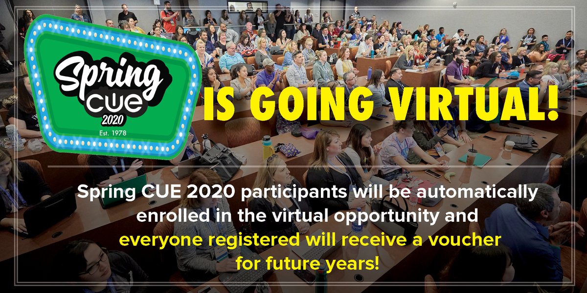 All #SpringCUE attendees should have a 9 a.m. email update in their inbox. More info coming soon! This is going to be the best time EVER! #WeAreCUE #BetterTogether