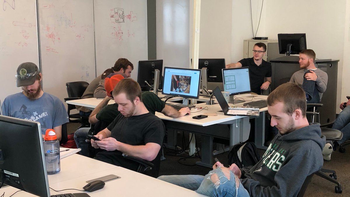 MinerBaja's tweet photo. School may be out, but the S&amp;T Baja team is hard at work designing next year's drivetrain #bajasae #riseabovethemud https://t.co/KaNXgVYN9e