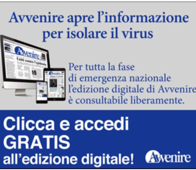Avvenire_Nei's tweet photo. #coronavirusitalIa per tutta la fase di emergenza nazionale l’edizione digitale di #Avvenire è gratis. Clicca qui per averla https://t.co/v5dTvWw4b6 https://t.co/HkZepzaQNe