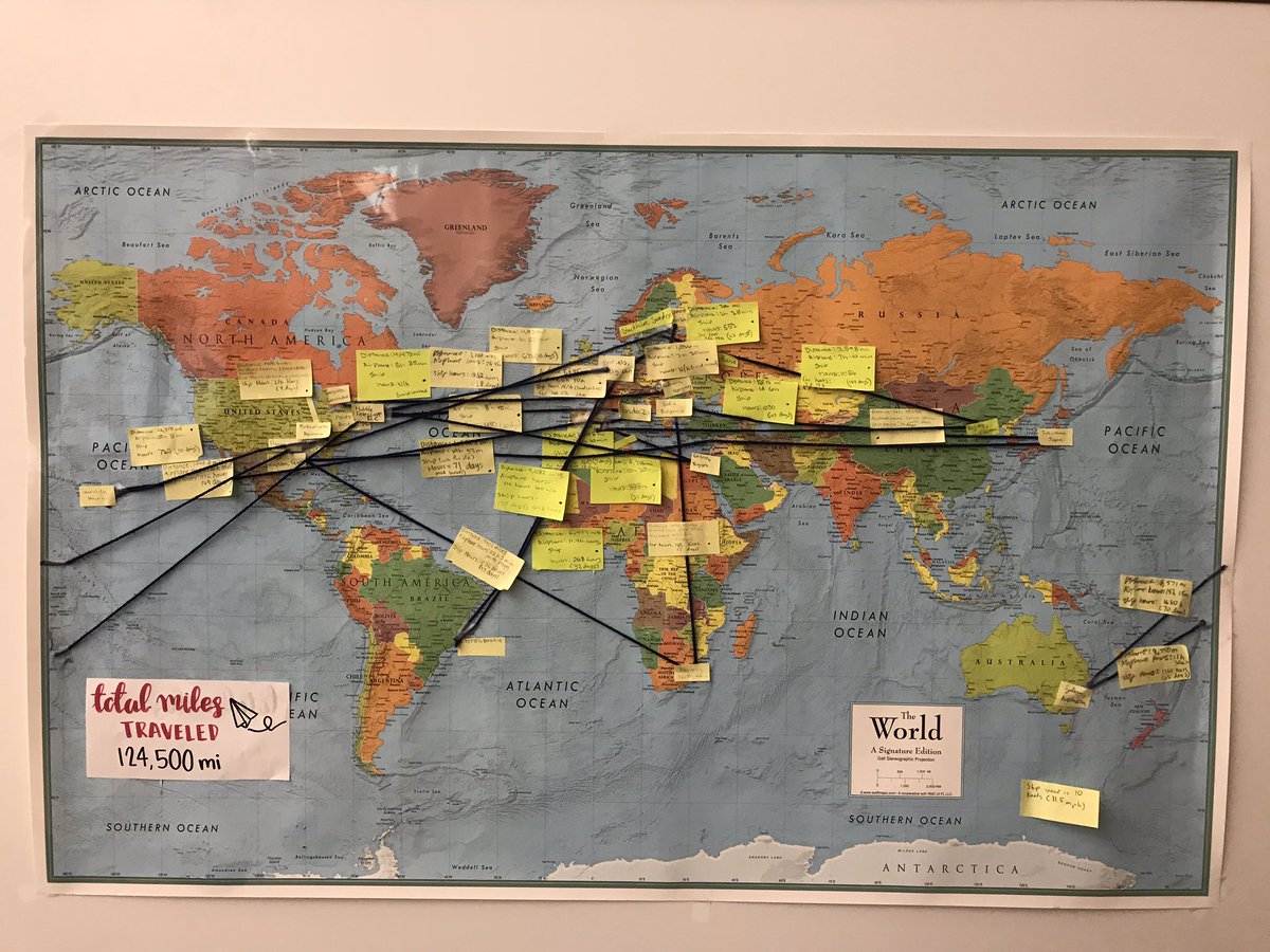 And that’s a wrap!! 124,500 miles traveled, 15 countries. What a great day of international connections! #srmsworldtour @ShadowRidgeMS @varneysk @EdelmanSusan @MichaelJGortz #lisdculture
