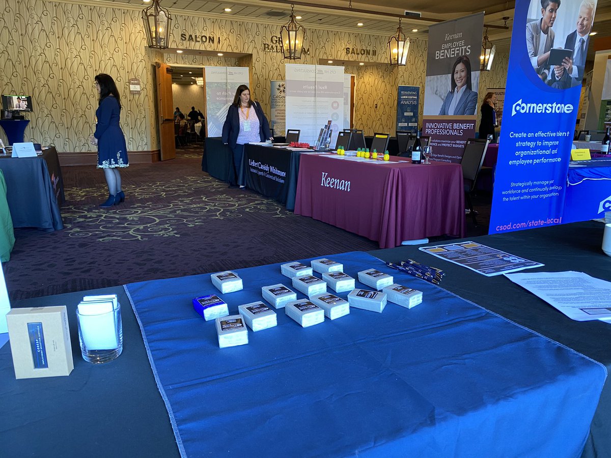 At <a href="/CalGovHR/">CalGovHR</a> today! Come say hi (at a safe distance of 6 feet per the CDC of course)! #aviewfromthebooth #calgovhr #publichr