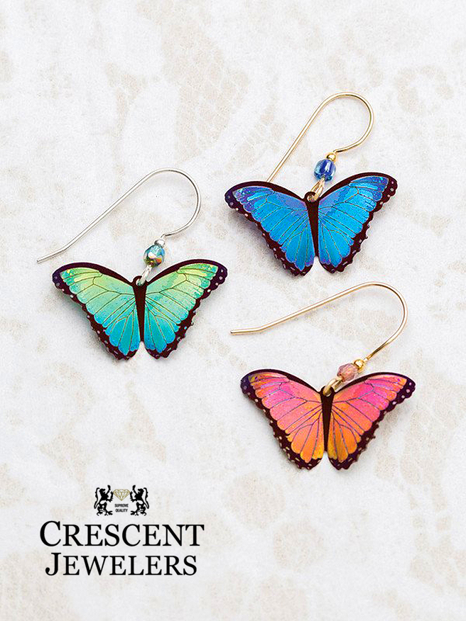 Why not make your own heart flutter this month? Celebrate both your strength and beauty with Holly Yashi's stunning butterfly earrings #celebratewomen #treatyourself #selfpurchase #hollyyashi