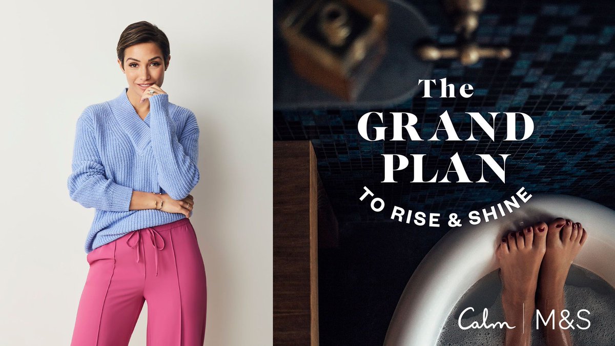 calm's tweet photo. ☀️ We teamed up with @marksandspencer to bring you a Sleep Story narrated by beloved singer-songwriter, @FrankieBridge! The Grand Plan to Rise and Shine explores the idea that the quest for a peaceful and productive day requires an equally inventive plan to sleep and rest. https://t.co/lp1AGrNTjV