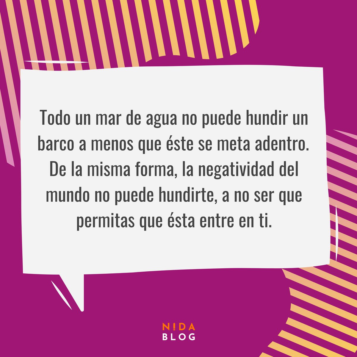nidablog's tweet photo. ☄️ no dejes que la negatividad te hunda https://t.co/fn6UhR7yyw