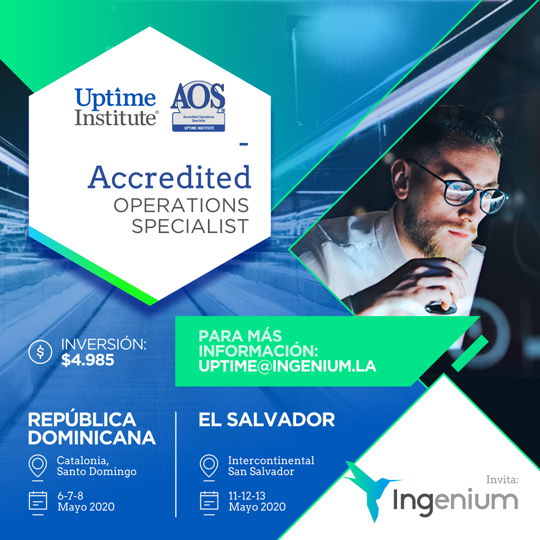 IngeniumLA's tweet image. Miles de expertos han acudido al Uptime Institute para hacer crecer su negocio y avanzar su desarrollo profesional. ¡Se parte de ellos!

Reservá tu espacio aquí bit.ly/Acreditacion1
Para más información al correo uptime@Ingenium.la

#Ingenium #datacenters #AOS #UptimeInstitute