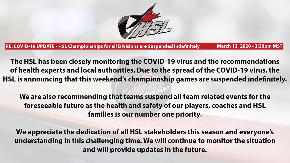 Please see the following statement from the Hockey Super League.