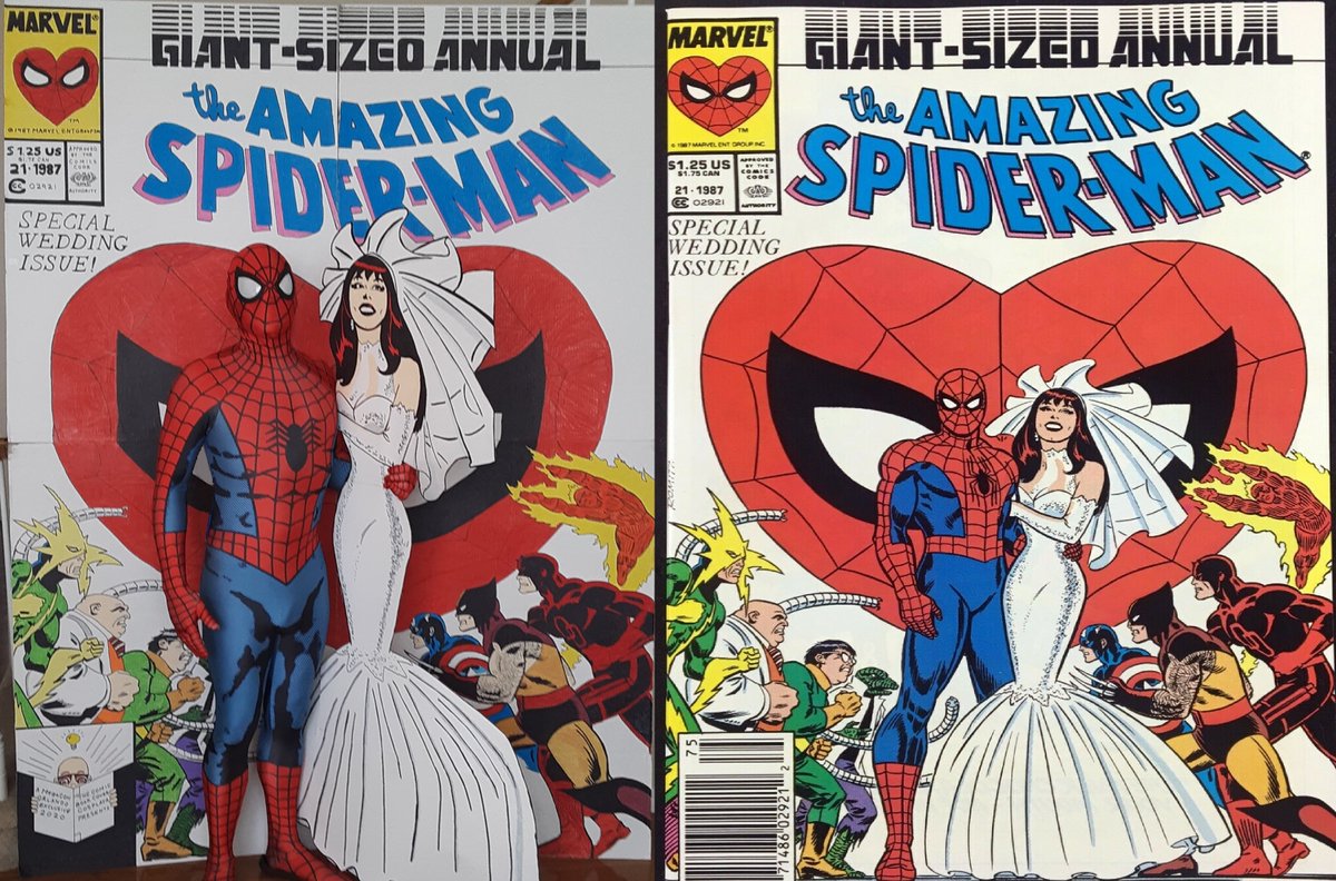 CBCoverCosplaya's tweet photo. My re-creation of the Amazing Spider-Man wedding cover by John Romita Sr. is an event that can't be missed @MegaConOrlando this year. Face it Tiger , you hit the jackpot. #megacon #SpiderMan #MARYJANE  #cosplay #comicbooks https://t.co/xKHV0CGQTX