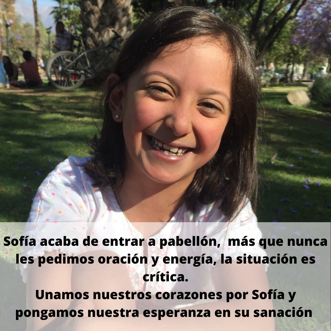 DALEVIDAASOFIA's tweet photo. “MIL ORACIONES POR SOFÍA”

Sofía acaba de entrar a pabellón, aún que los especialistas digan que la situación de Sofía es crítica y que corre alto riesgo, tenemos fe y confianza que una vez más saldrá victoriosa, por qué en su cabecera la acompaña Dios
.
#bostonchildrenshospital https://t.co/ye4zMQ9blj