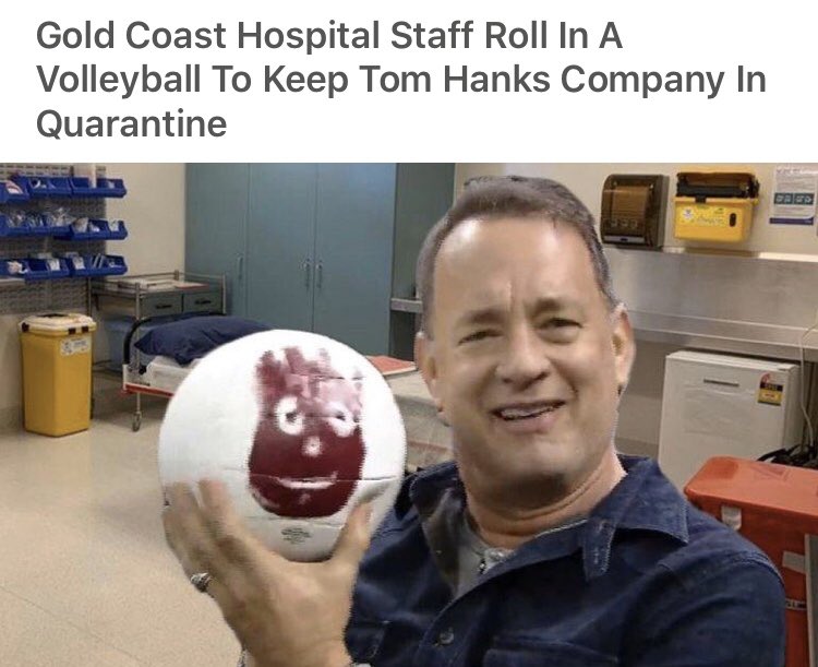 tgarciaramon's tweet photo. Alguien le ha hecho un Wilson a Tom Hanks para que le acompañe en su cuarentena.

Hay esperanza. https://t.co/IRHvHi03JB