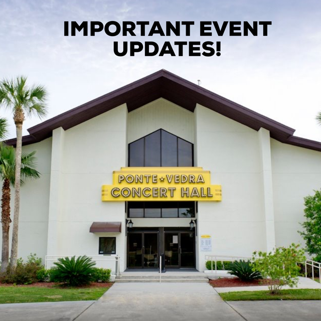 Due to growing health and safety concerns surrounding the Coronavirus (COVID-19), March events at the PV Concert Hall have been postponed. We anticipate announcing rescheduled dates soon and tickets will be honored for the rescheduled dates. Please check our website for specifics