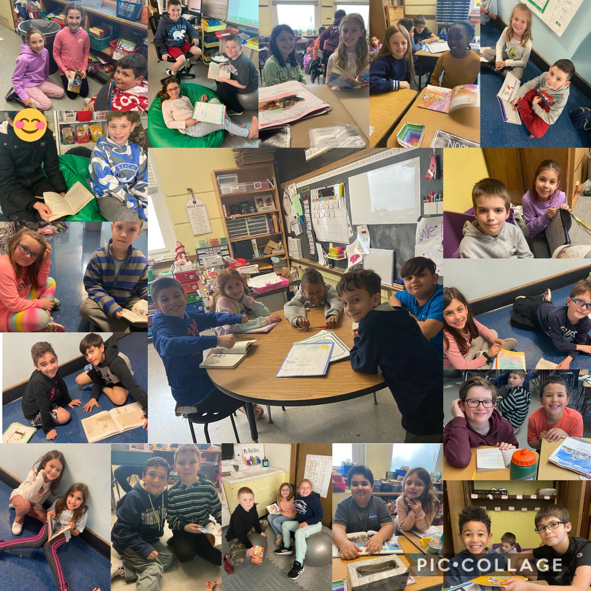 H_Finkelstein14's tweet photo. We enjoyed our time with @ms_goldstein3 fourth grade class for PARP. Today we read our animal research reports to them, and after the fourth graders read some books to us! 📚@OaksSchool3 @Ms_Asselta #booklove #PARP https://t.co/aWZ2OfLKiy