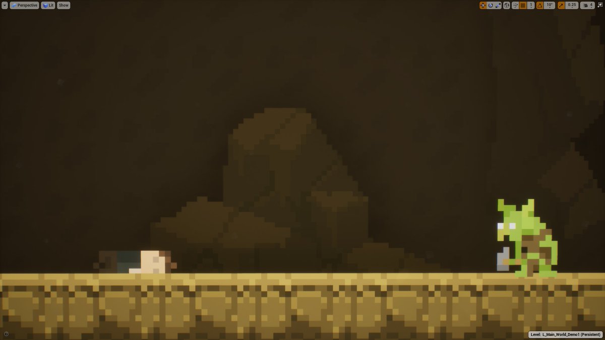 RoguePitGA's tweet photo. "As the Man felt the power inside his veins, he entered this doomed cave, only to uncover that his powers were not enough to face this beast..."

#gamedevelopment #gamer #games #gamers #gaming #pixelart #arpg #rpg #videogames #narrative #storytime #gamedev #indiedev #indiegamedev https://t.co/K9Gp6McgLd