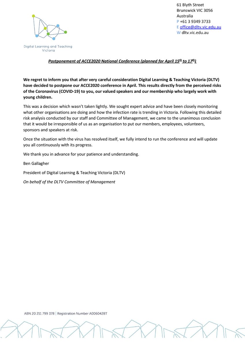 Please see the statement below in regards to the decision to postpone #DigiCON presents #ACCE2020.