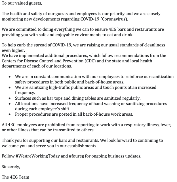 keystonebar's tweet photo. Our commitment to you. #WeAreWorkingToday #FourEG https://t.co/lrdnwiaMA3