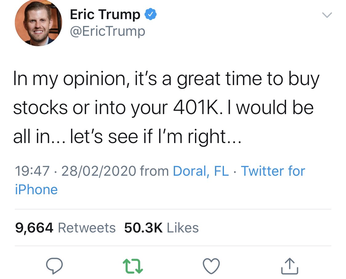 Eric Trump seems to have accidentally deleted this.
