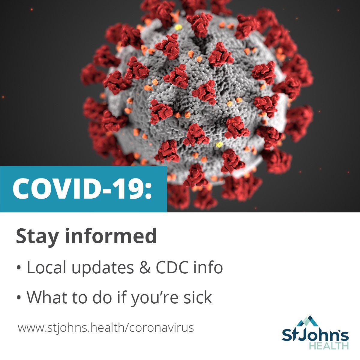 stjohnshealth's tweet photo. Stay informed with local information, guidelines to seeking medical care while limiting the spread of infectious disease, and real-time updates from the CDC. Visit https://t.co/9HHwwUK4z8 #jacksonhole #COVID #coronavirus https://t.co/6z5ukJt95e