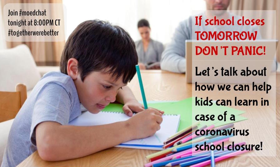 MOedchat's tweet image. Join us tonight at 8PM CT as we discuss eLearning in case of school closures. #moedchat