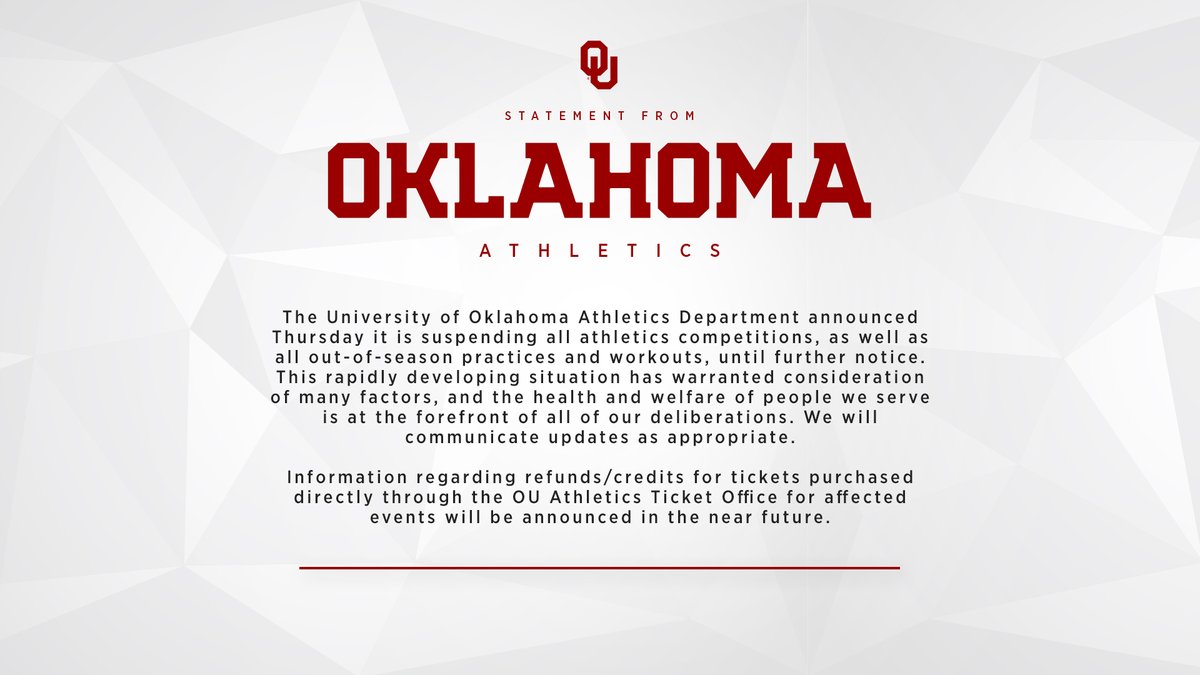 OU_Athletics's tweet photo. Statement from the OU Athletics Department.

📝 https://t.co/AwKVO4ZtSb https://t.co/uPhztpxAuB