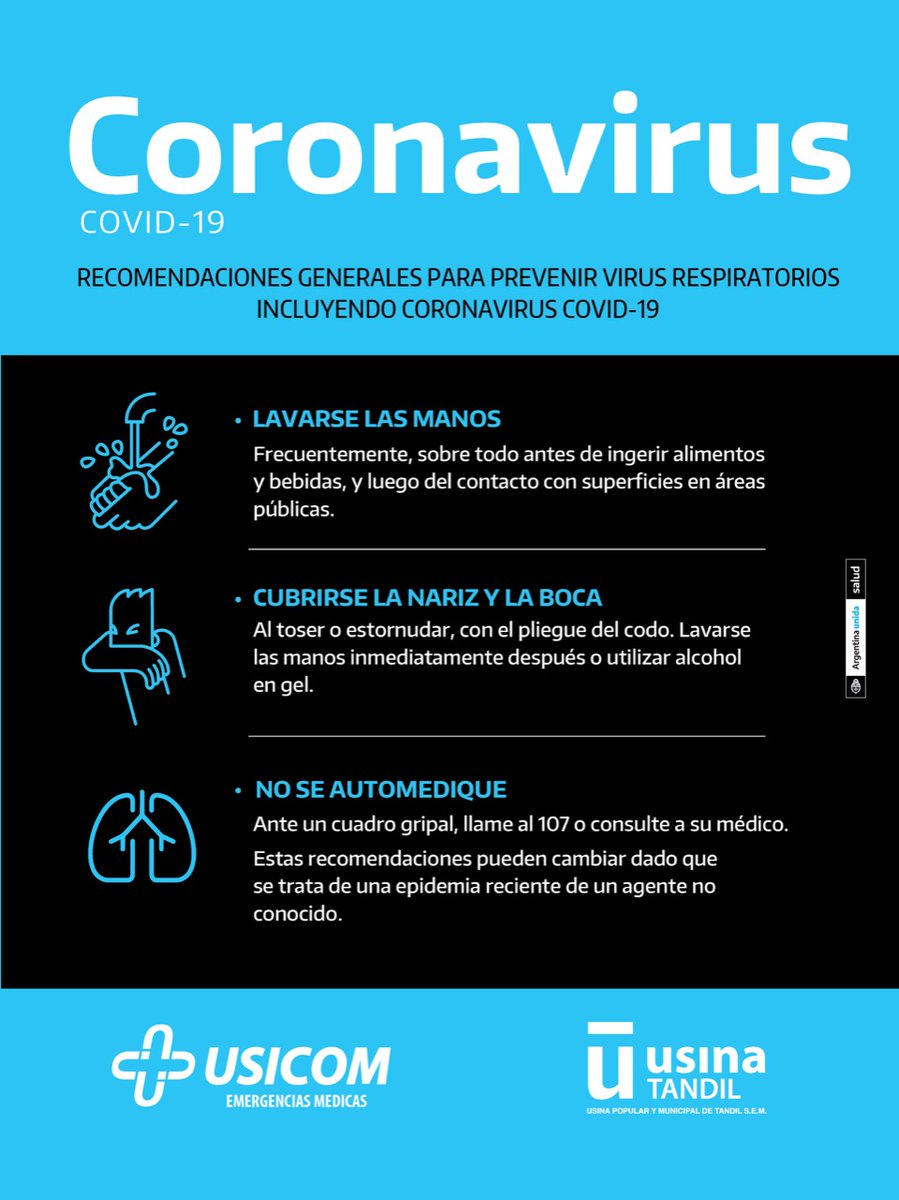 UsinaTandil's tweet photo. #Cor0navirus #Prevención #UsinaDeTandil #Usicom https://t.co/vfg3vBLxUn