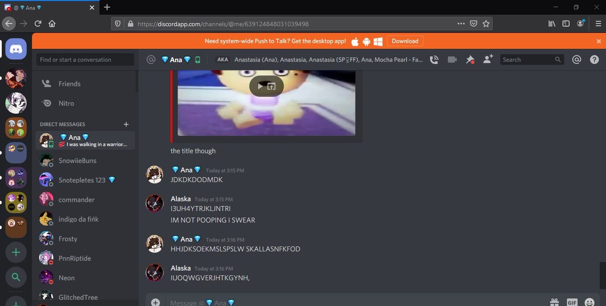 AlaskaPlays's tweet photo. I present to you convos i have with my girlfriend @TheQuietLilFox https://t.co/0SUSJ4fLry