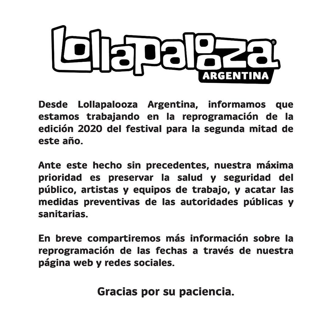 OndaRocking's tweet photo. #NEWS 💣 Por recientes hechos de público conocimiento, y por alerta sanitaria se suspenden recitales y festivales😭💥
#SESUSPENDE #SHOWS #FESTIVALES #lollapalooza #sodastereo #lunapark #RECITALES #QUEBAJON #coronavirus #virus #cod #why #YAHORAQUE #SINRECITAL
#OndaRocking 🤙🤟 https://t.co/7lhbkgruGh