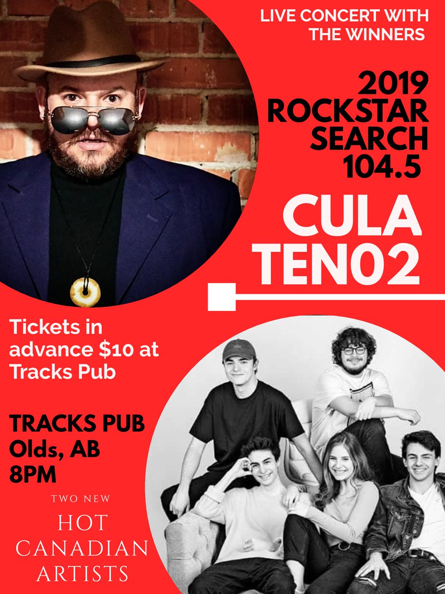 Live concert with the #winners of the 2019 Rockstar search 104.5 <a href="/trackspub/">TRACKS PUB</a> <a href="/Rock104Olds/">Rock 104</a>